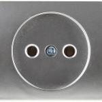 Электрическая розетка СВЕТОЗАР Гамма,б/з одинарная без вставки и рамки цвет  светло-серый  16А/~250В